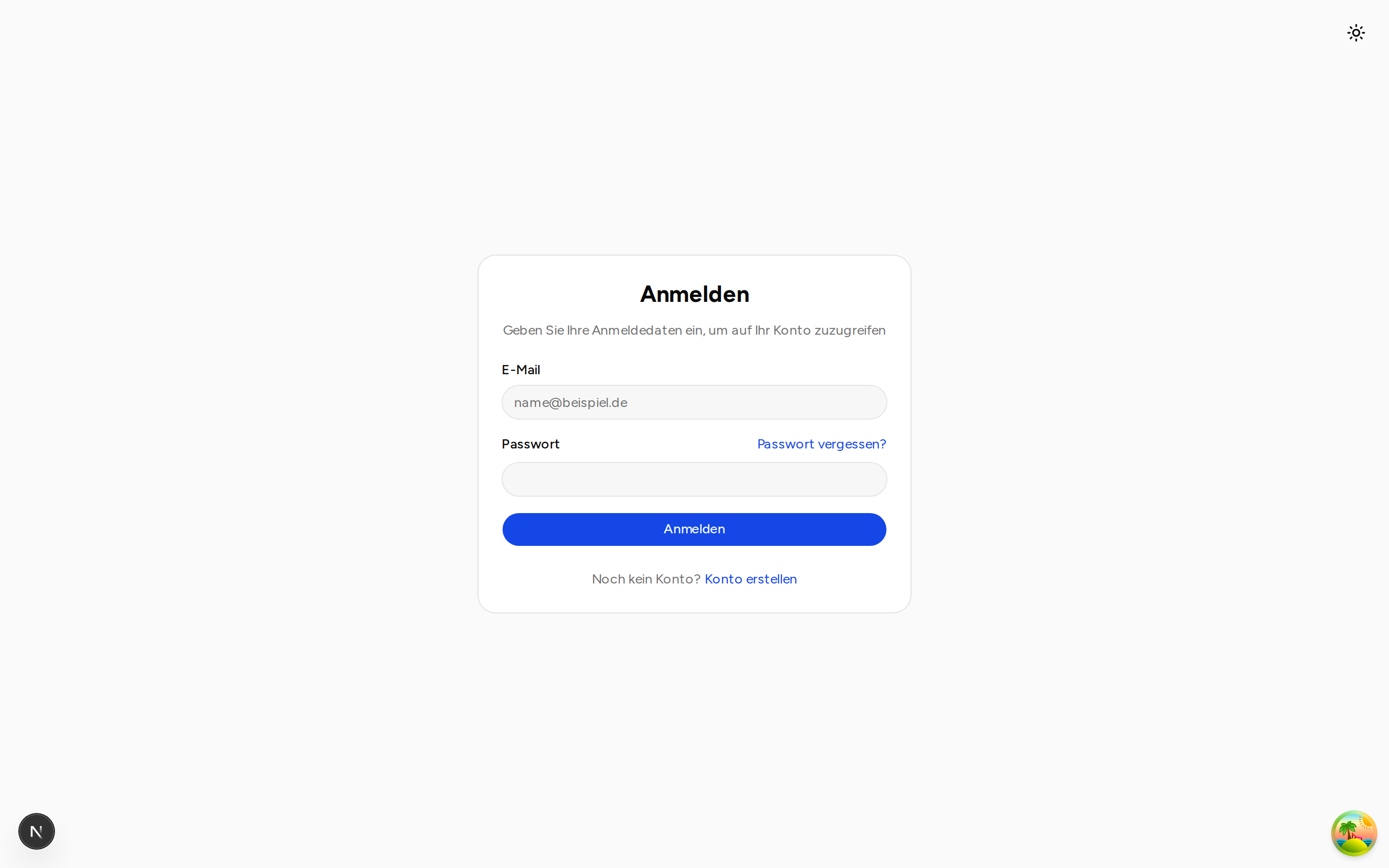 Anmelde-Bildschirm