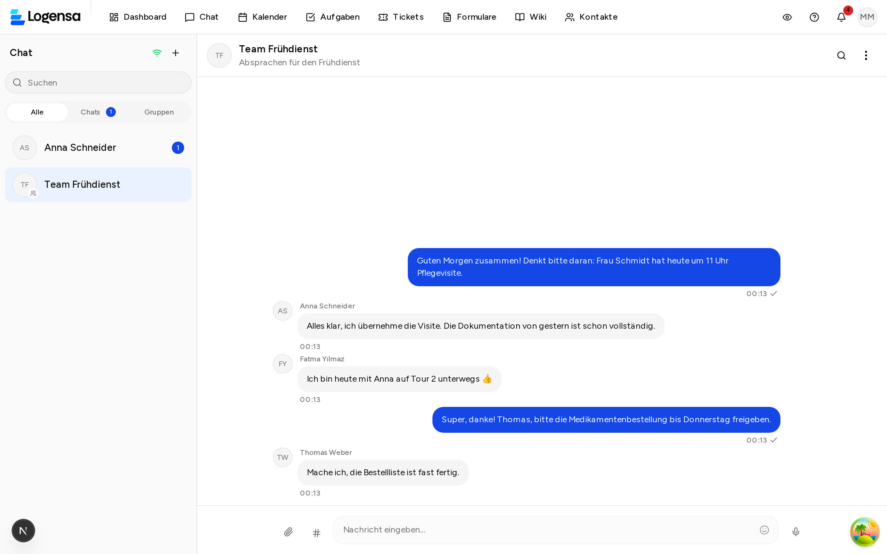 Chat-Modul mit Gruppenunterhaltung