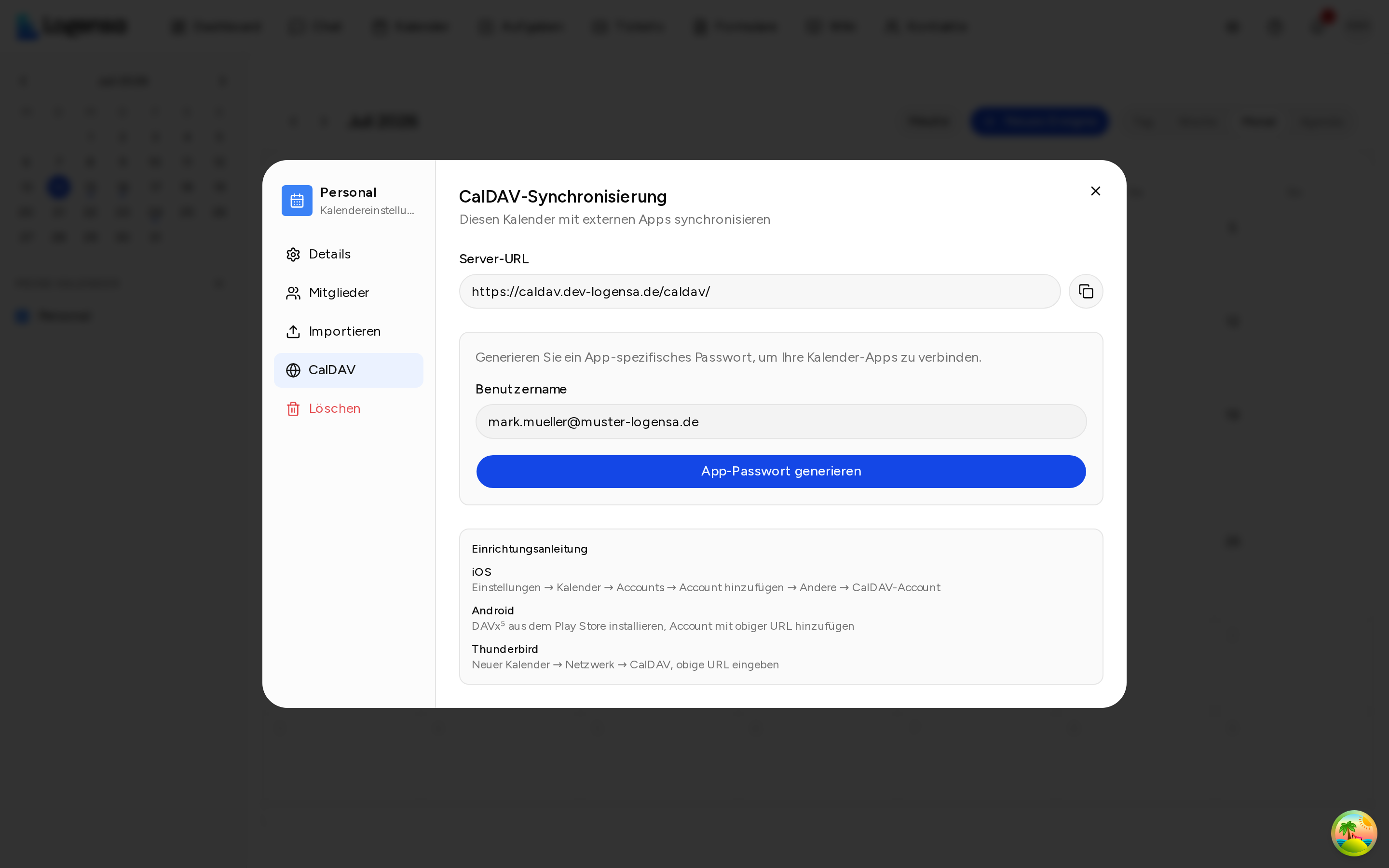 CalDAV-Synchronisierung mit Anleitung