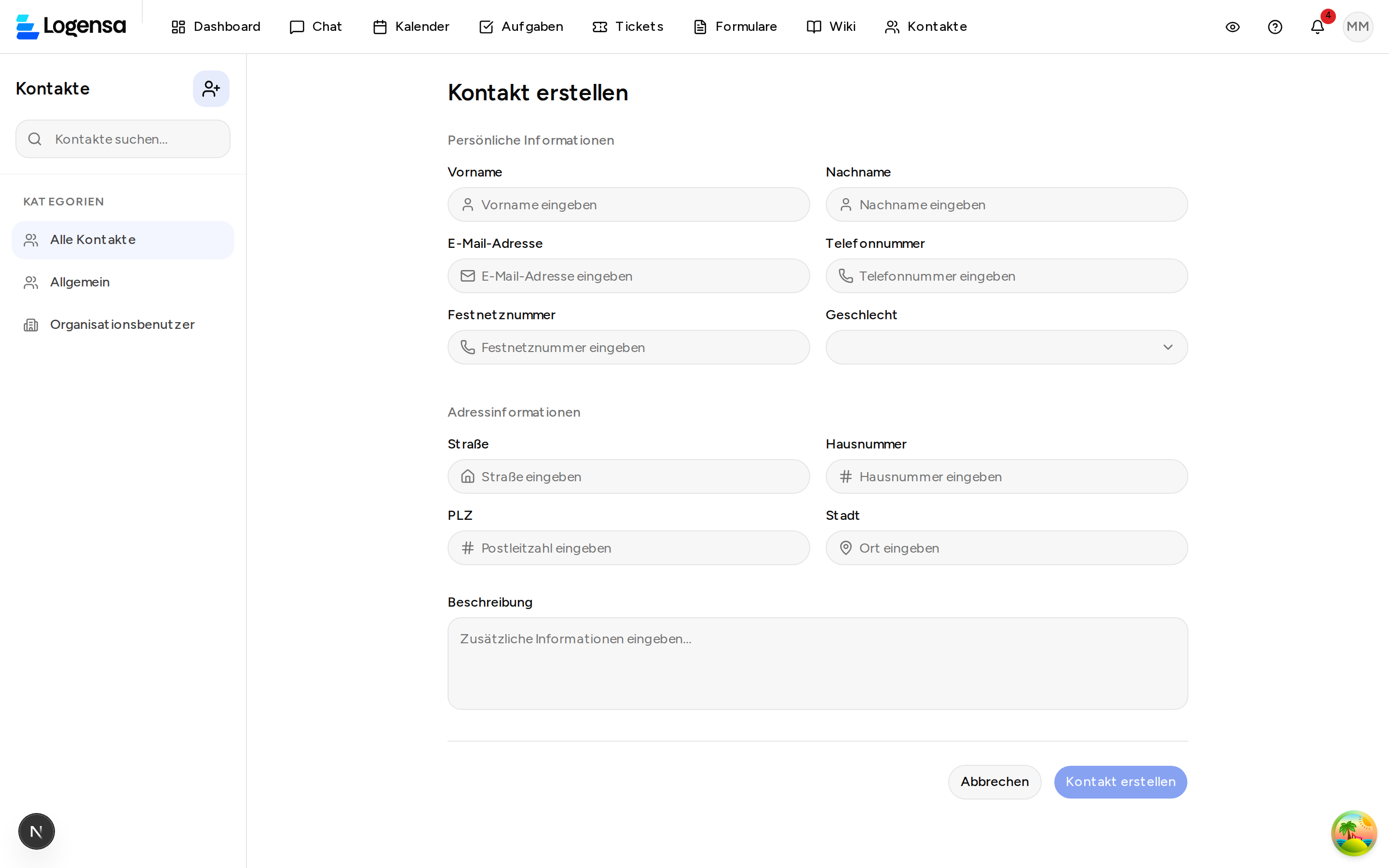 Kontakt erstellen