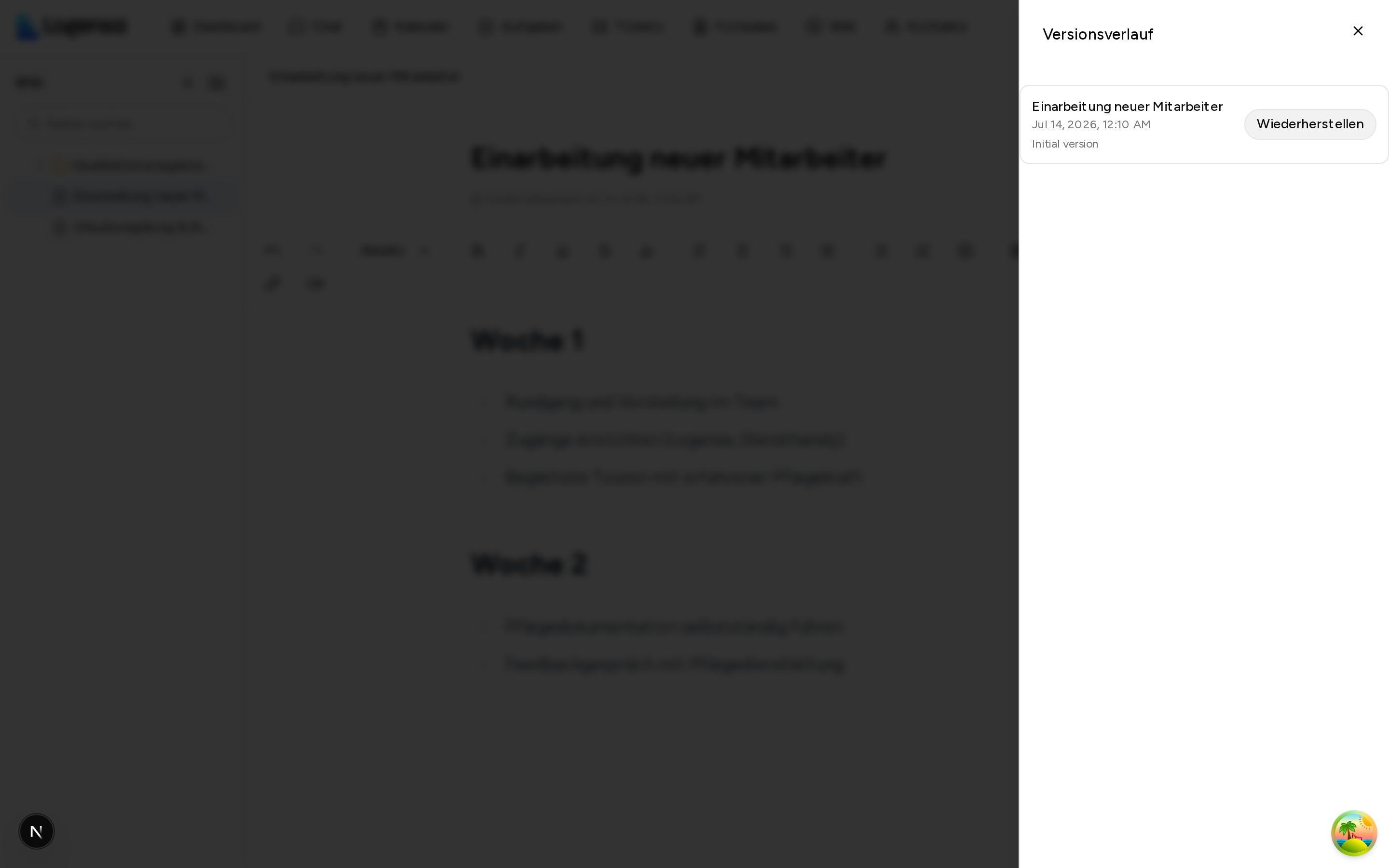 Versionsverlauf einer Wiki-Seite